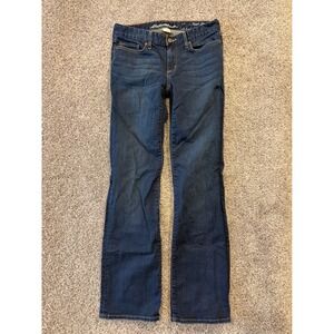 Eddie Bauer Jeans Womens 4 Blue Truly Straight Bootcut Dark Wash Stretch Denim